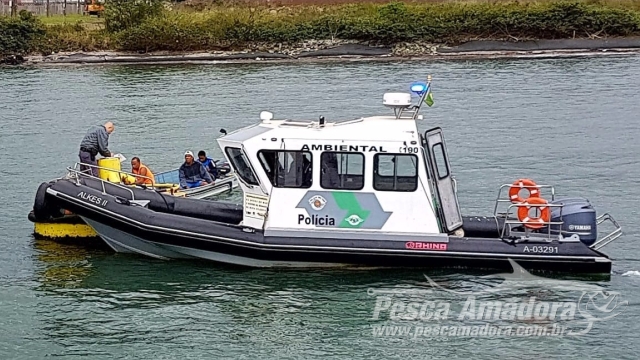 Ação conjunta de fiscalização autua pescadores sem licença em Santos (SP)