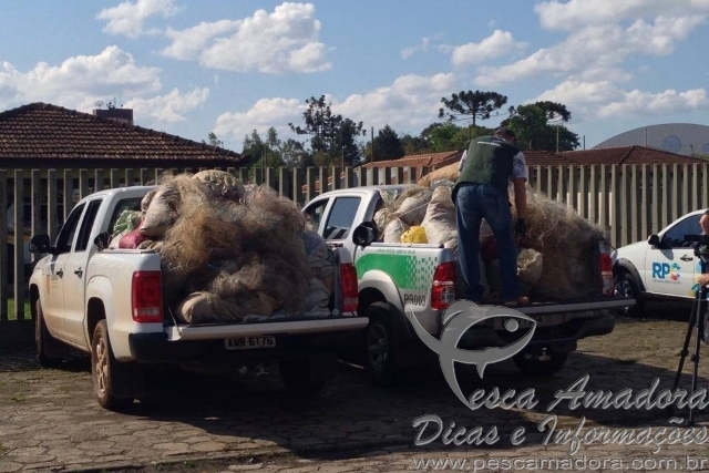 “Operação Arrastão” apreende 7.800 m de redes na represa de Foz do Areia-PR