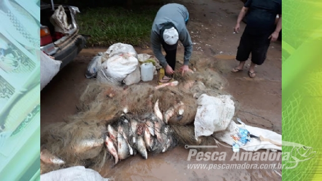 Brigada Militar apreende 1.000 metros de redes e 186 kg de pescado ilegal em Cachoeira do Sul (RS)