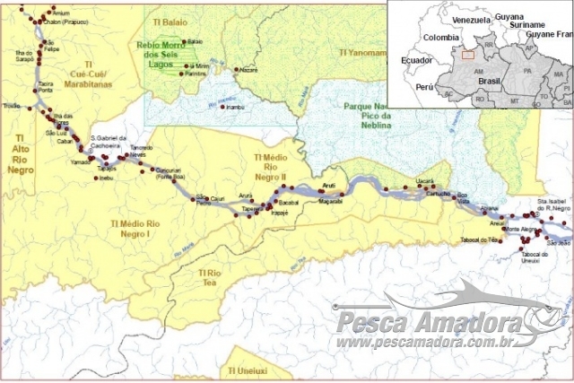 Circuito de turismo em Santa Izabel do Rio Negro (AM) sera gerido por indigenas Mapa