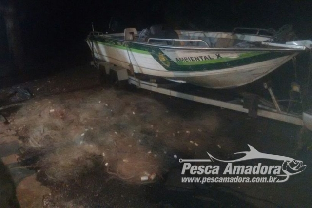 Força Verde apreende 1.050 metros de redes ilegais na represa capivara-PR