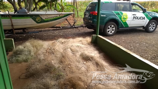 Força Verde apreende 1.500 metros de redes no Rio Paranapanema (PR)