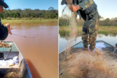 Forca Verde apreende 2.000 m de redes e 300 m de espinheis no Rio Tibagi no PR 8