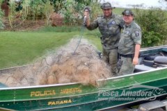 Forca Verde apreende 3.500 m de redes durante fiscalizacao no PR