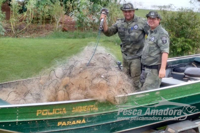 Força Verde apreende 3.500 m de redes durante fiscalização no PR