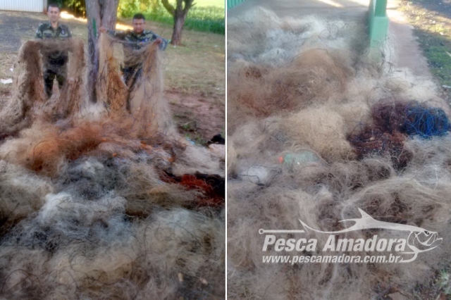 Força Verde apreende 3.525 metros de redes ilegais na represa capivara-PR