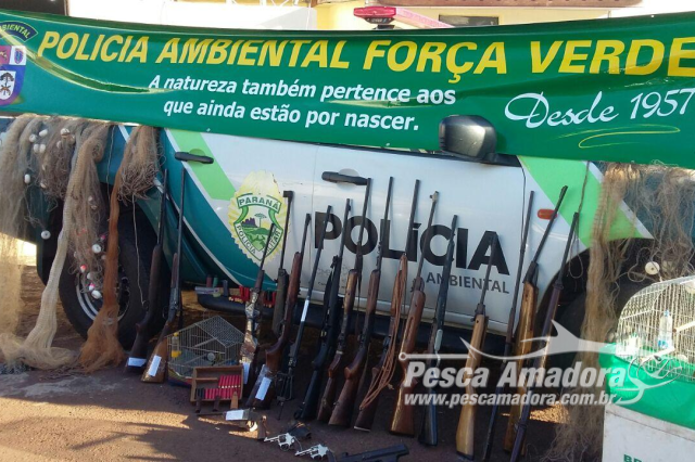 Força Verde prende caçadores e apreende redes de pesca e armas em Matelândia (PR)