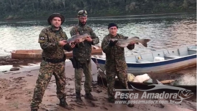 Força tarefa apreende redes de pesca e espécie ameaçada no Parque Nacional do Iguaçu (PR)
