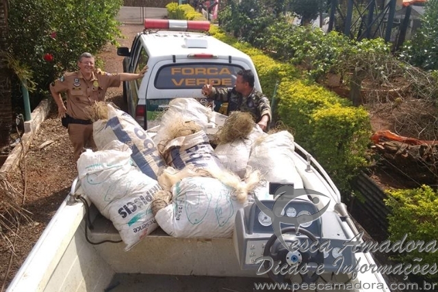 Força Verde apreende 2.400 metros de redes em Alvorada do Sul-PR