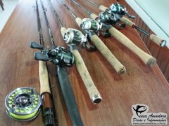 Equipamento de pesca para pescar na Amazônia