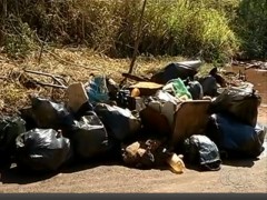 Lixo recolhido rio verdinho com a ajuda de moradores