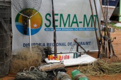 Material de pesca apreendido pelo SEMA-MT no defeso 2013-2014 (Foto: Divulgação Sema-MT)