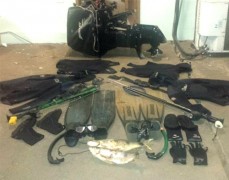 Material ilegal de pesca apreendido pela PMA de Rio Preto-SP