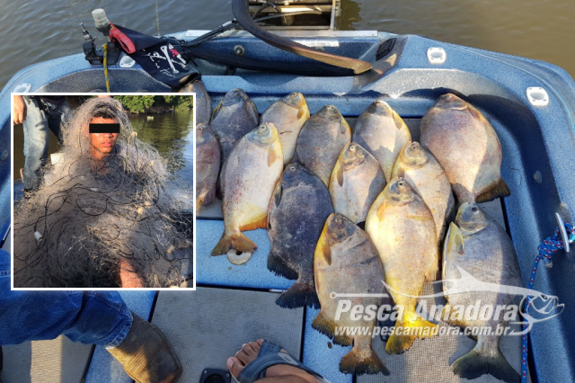 Menor é amarrado em rede de pesca ao ser flagrado por moradores praticando pesca ilegal no Rio Cuiabá (MT)