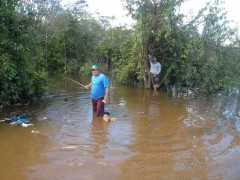 Moradores pescam na beira da estrada com a cheio do Rio Madeira em RO 2