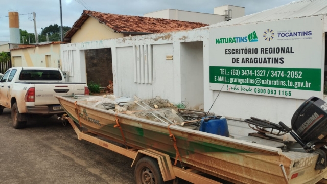Naturatins apreende 1,5 mil metros de redes de pesca no Bico do Papagaio no Tocantins