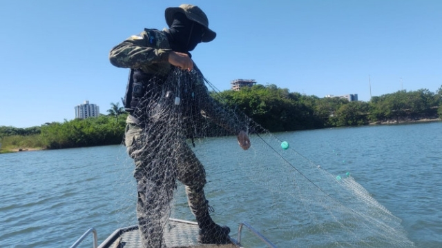 Naturatins intensifica fiscalização e apreende 6,3 mil metros de redes de pesca e 84 kg de pescado ilegal no Tocantins