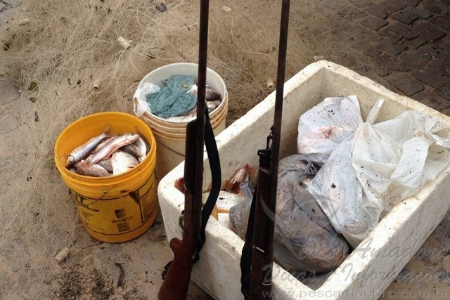 Operação conjunta apreende redes, pescado e armas no oeste da Bahia