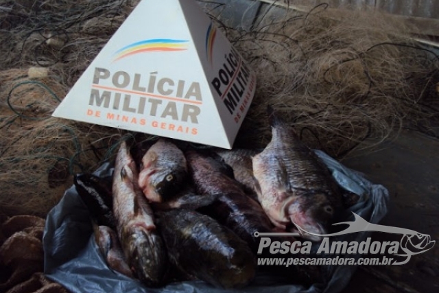 PM apreende redes e pescado ilegal na Lagoa Grande em Formiga-MG