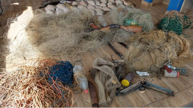 PM prende 5 infratores por pesca predatória e porte ilegal de arma em Peixoto de Azevedo (MT)