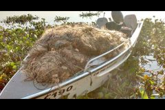 PMA apreende 2.500 metros de redes e 43 kg de pescado ilegal no Rio Parana-SP