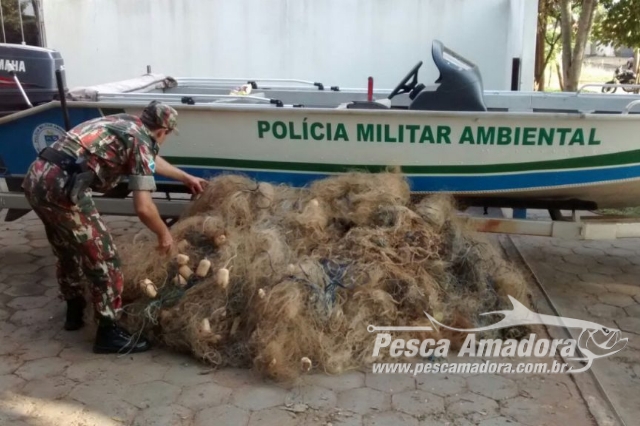 PMA apreende 40 redes durante fiscalização contra a pesca ilegal no Rio Paraná em MS