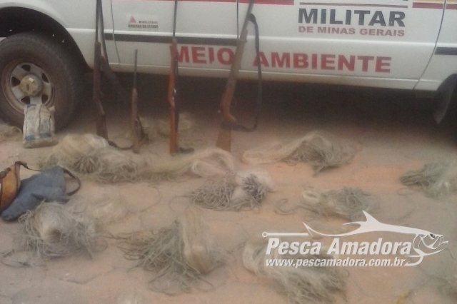 PMA apreende 42 redes, pescado ilegal e aves silvestres abatidas em Salinas-MG