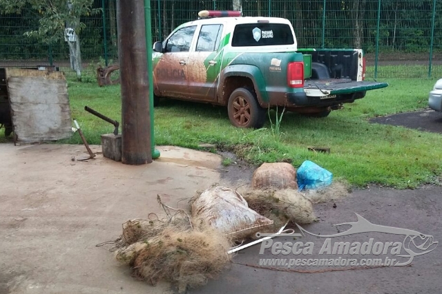 PMA apreende 475 m de redes durante fiscalização no Lago de Itaipú-PR
