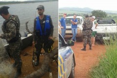 PMA apreende 5 redes e espinheis no Lago Serra do Facao em Goias