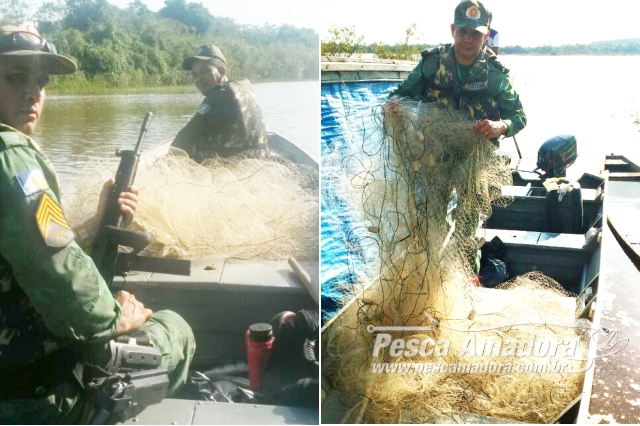 PMA apreende 500 metros de redes no Rio Araguaia em Araguatins-TO