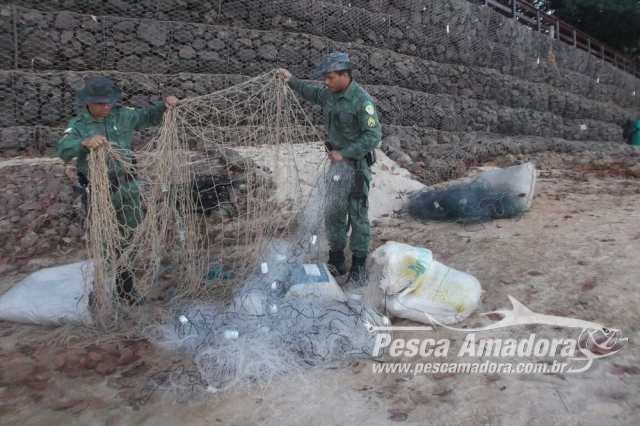 PMA apreende 550 m de redes de pesca no Parque Estadual do Cantão em Tocantins