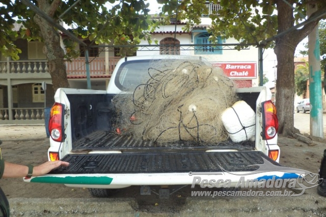 PMA apreende 550 metros de redes de pesca em área proibida no ES