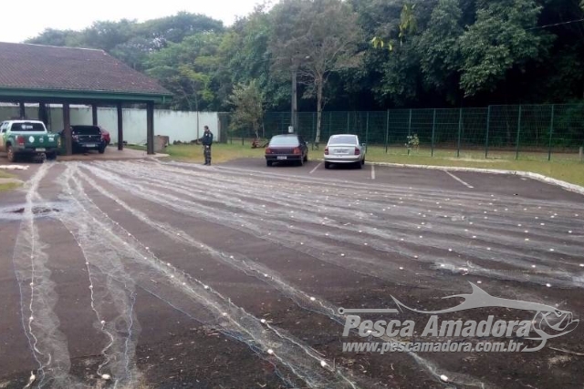 PMA apreende 550m de redes no lago de Itaipú-PR