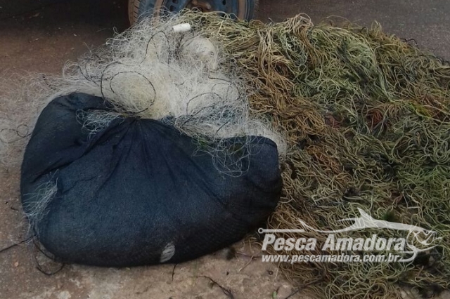 PMA apreende 620 metros de rede de pesca no lago da Usina Hidrelétrica de Lajeado-TO