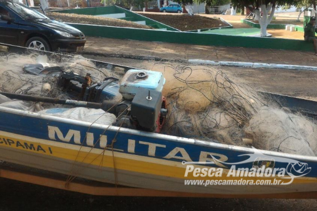 PMA apreende mais de 4 mil metros de redes e 30 kg de pescado ilegal no Tocantins