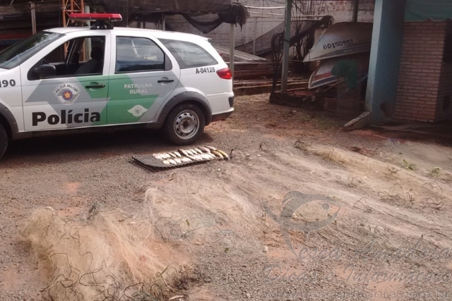 PMA apreende pescado e redes de pesca ilegal no Rio Três Pontes no interior de SP