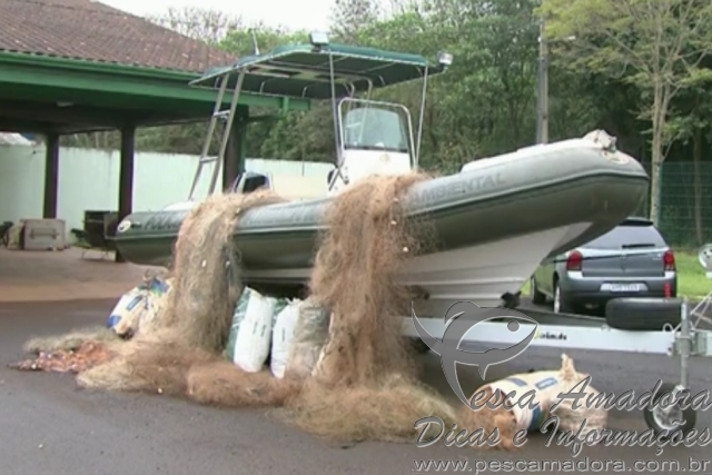 PMA apreende quase 2,5 mil metros de redes no Lago de Itaipu no PR