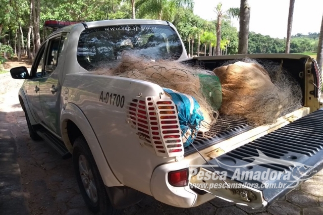 PMA apreende redes e pescado ilegal durante fiscalização em Pirassununga (SP) e Caconde (SP)