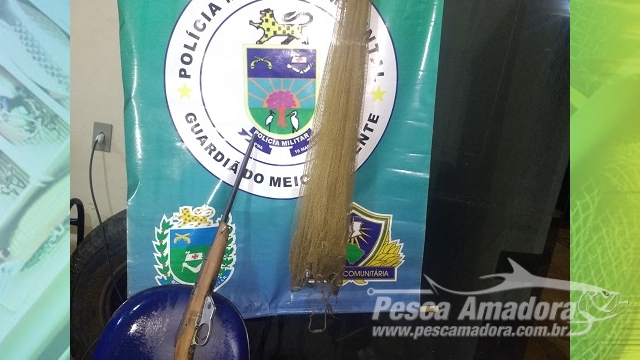 PMA apreende rifle e rede de pesca ilegal em acampamento no Rio Aquidauana (MS)