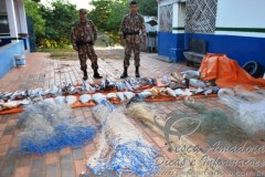 PMA de coxim apreende 172kg de pescado e redes de pesca
