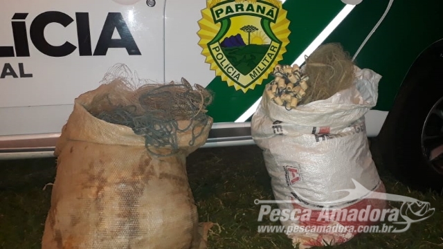 PMA flagra infratores com redes de pesca no Rio Alonso em Grandes Rios (PR)