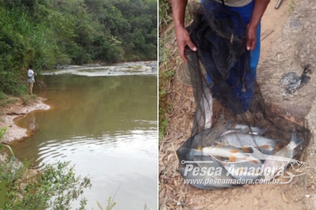 PMA flagra três pessoas pescando em local proibido no Rio Samburá em Bambuí-MG