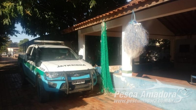 PMA monitora pesca ilegal com drone e apreende redes no rio Coxim e Taquari em MS