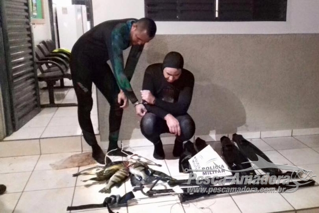 PMA prende duas pessoas por pesca ilegal na Usina Porto Colômbia no Rio Grande-MG