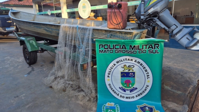 PMA prende dupla por pesca predatória no Rio Taquari em Coxim (MS)