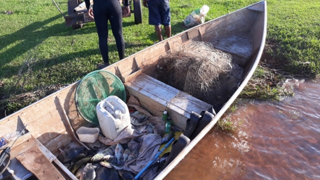 PMA prende pescador profissional e amador  com 3.000 metros de redes ilegais em MS