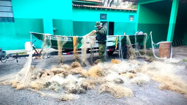 PMA recolhe 810 metros de redes de pesca ilegais no Rio Tibagi em Ponta Grossa (PR)