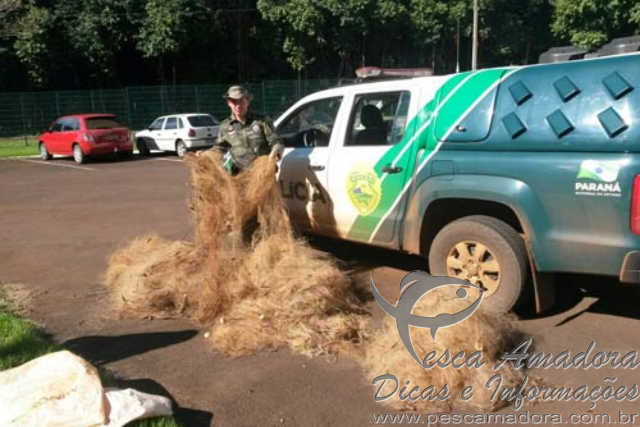 PMA apreende 800 metros de rede de pesca no Paraná