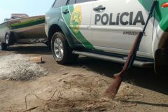 Policia Ambiental apreende 77 metros de redes de pesca e espingarda em Salto Santiago no Parana