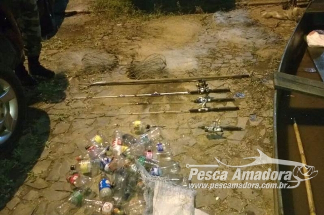 Policia Ambiental apreende material predatório e prende 6 por pesca ilegal no Paraná